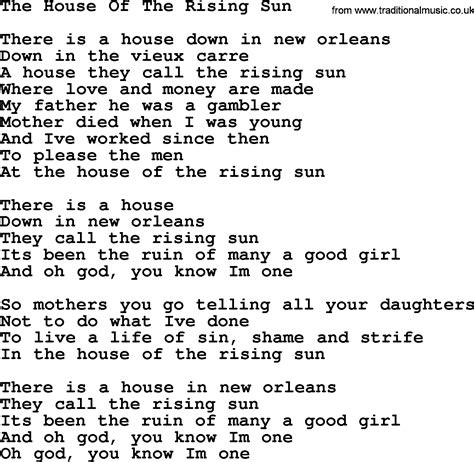 house of the rising sun black metal|house of the rising sun lyrics.